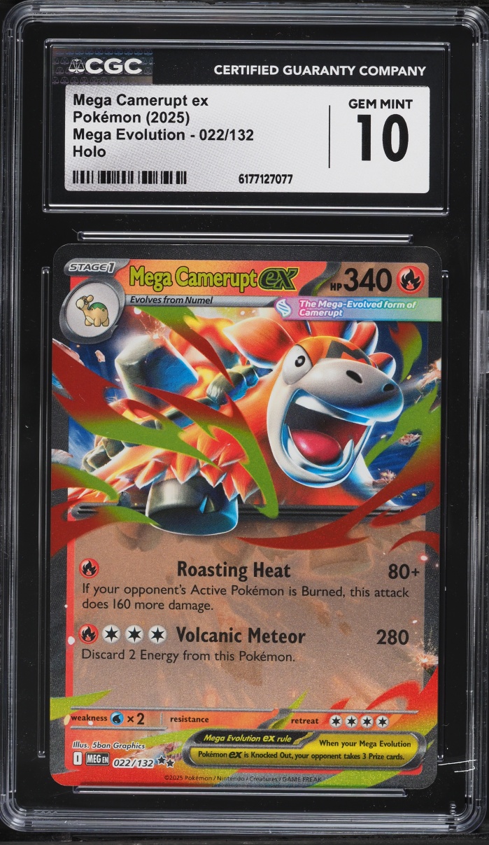 2025 Pokemon Mega Evolution Holo Mega Camerupt ex #22 CGC 10 GEM MINT