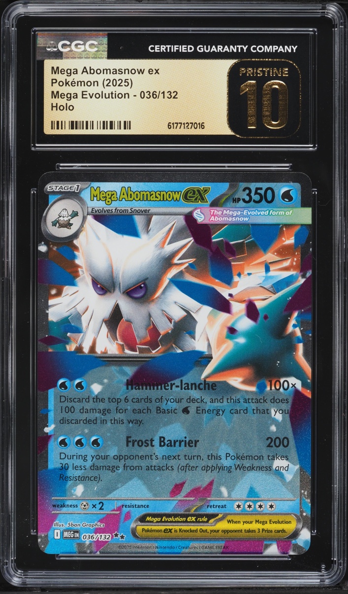 2025 Pokemon Mega Evolution Holo Mega Abomasnow Ex #36 CGC 10 PRISTINE