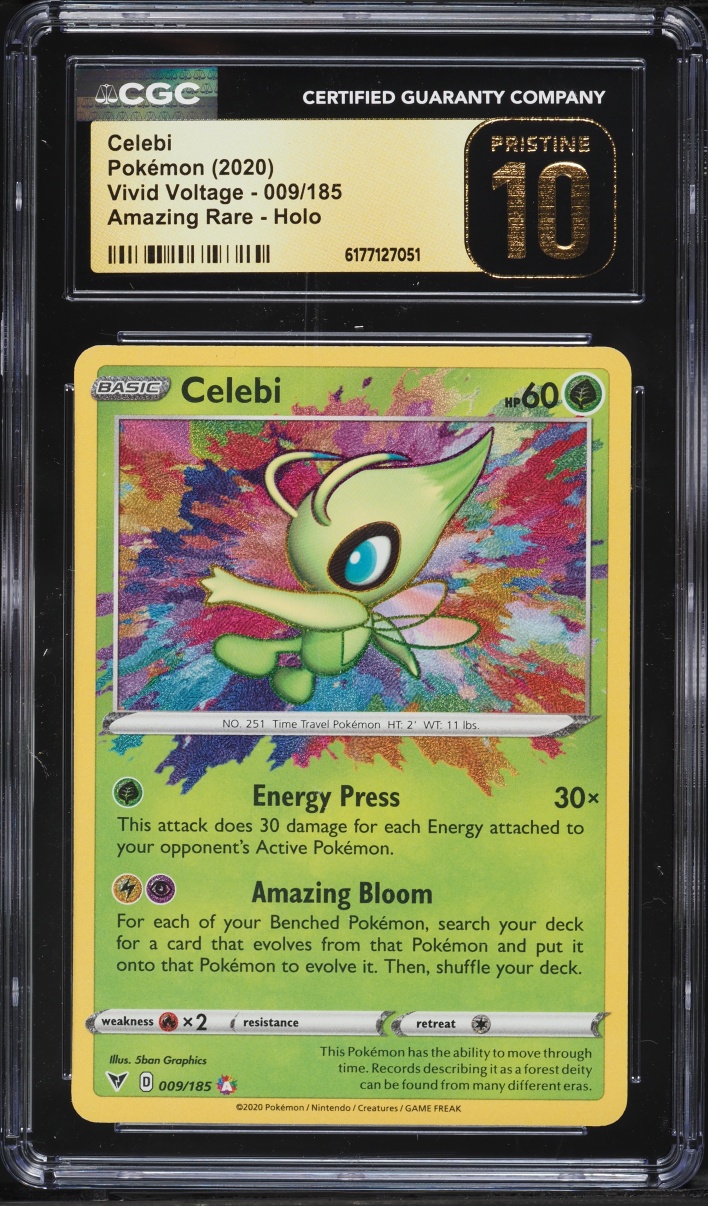 2020 Pokemon Sword & Shield Vivid Voltage Amazing Rare Celebi #9 CGC 10 PRISTINE