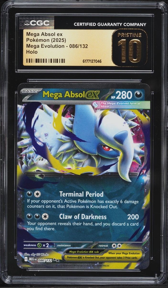 2025 Pokemon Mega Evolution Holo Mega Absol Ex #86 CGC 10 PRISTINE