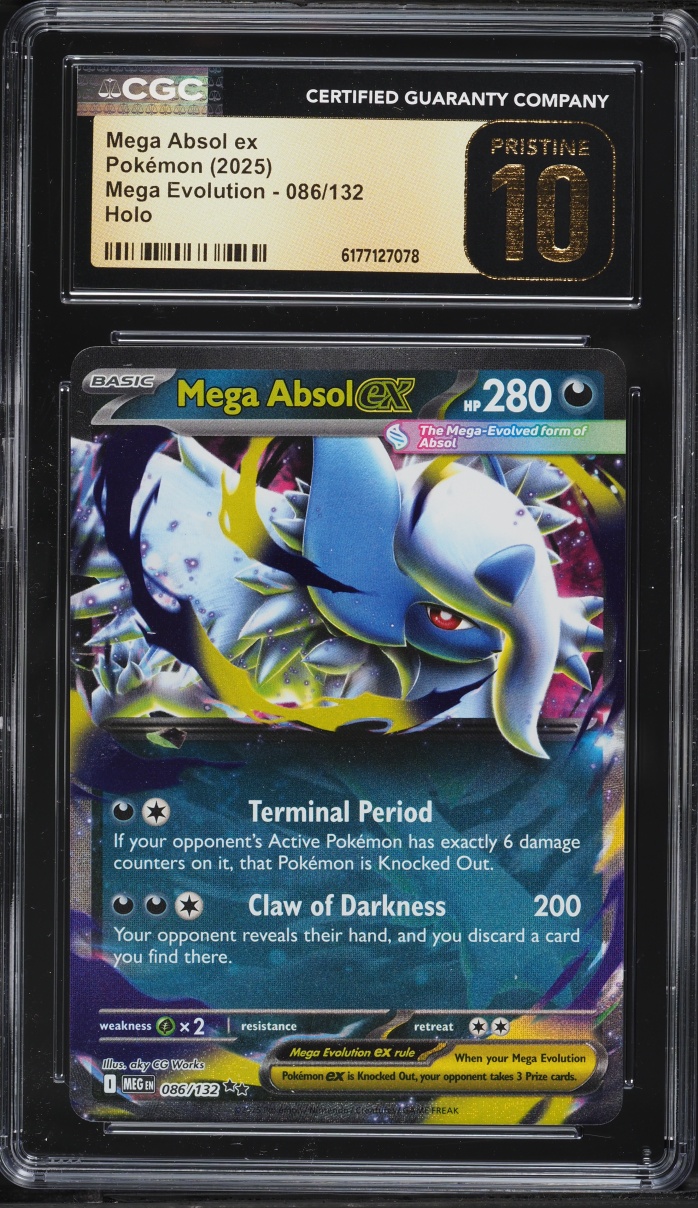 2025 Pokemon Mega Evolution Holo Mega Absol Ex #86 CGC 10 PRISTINE