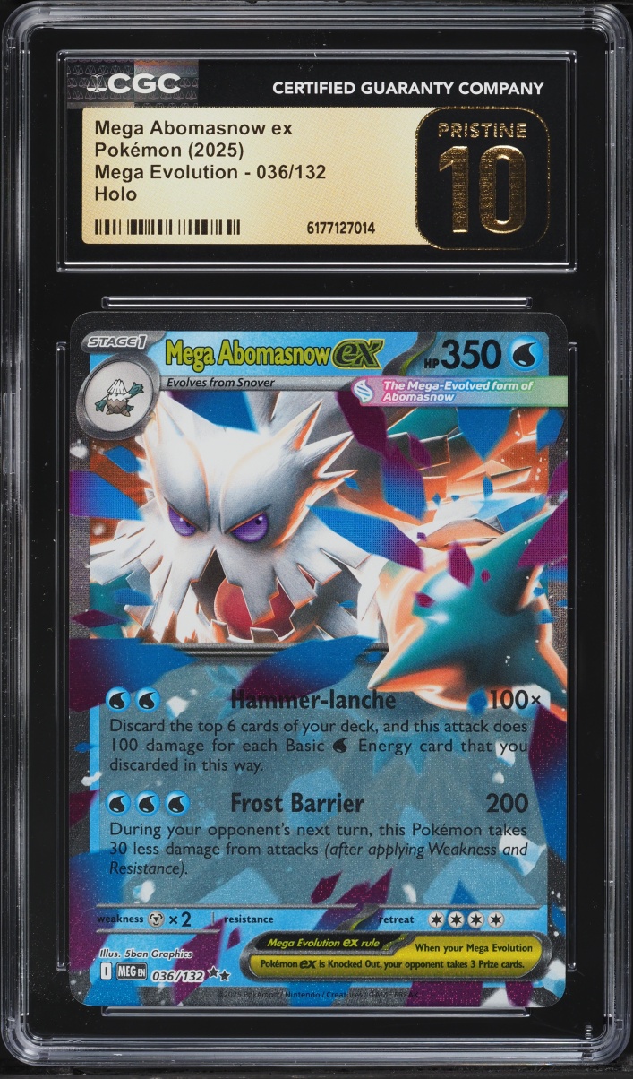 2025 Pokemon Mega Evolution Holo Mega Abomasnow Ex #36 CGC 10 PRISTINE