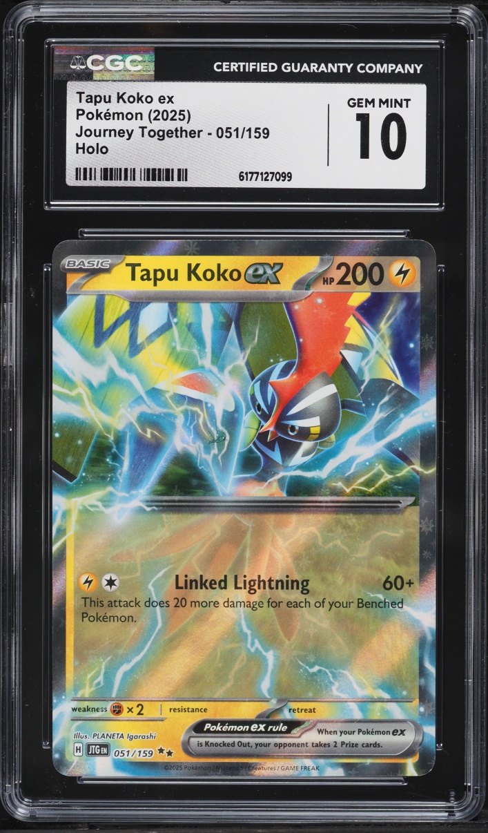 2025 Pokemon Scarlet & Violet Journey Together Holo Tapu Koko ex #051 CGC 10 GEM MINT
