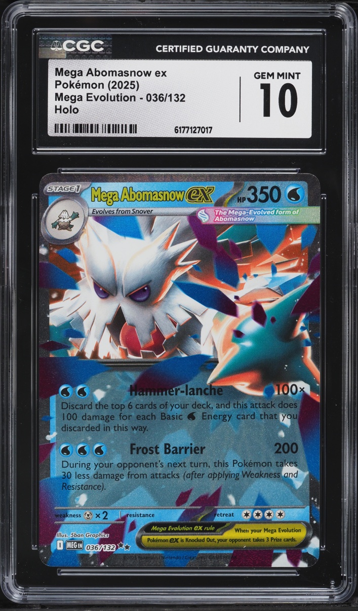2025 Pokemon Mega Evolution Holo Mega Abomasnow Ex #36 CGC 10 GEM MINT