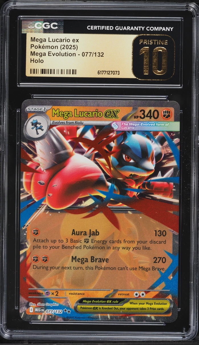 2025 Pokemon Mega Evolution Holo Mega Lucario Ex #77 CGC 10 PRISTINE