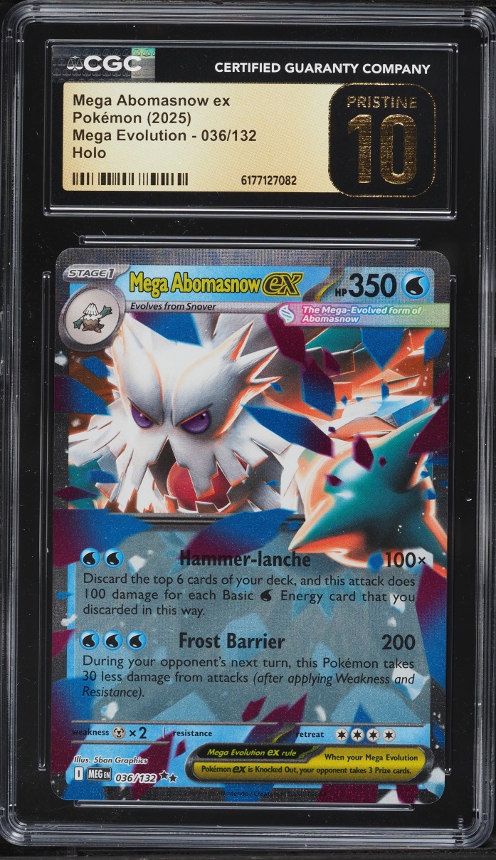 2025 Pokemon Mega Evolution Holo Mega Abomasnow Ex #36 CGC 10 PRISTINE