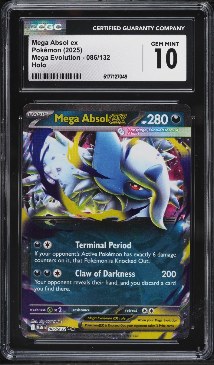 2025 Pokemon Mega Evolution Holo Mega Absol Ex #86 CGC 10 GEM MINT