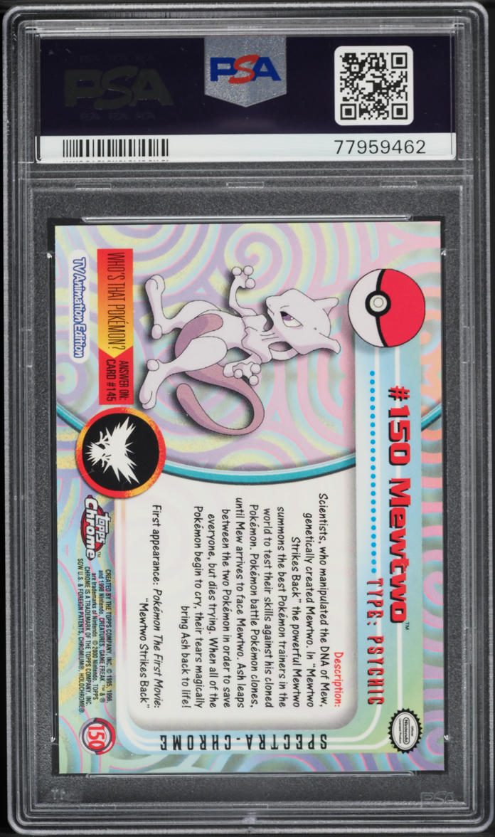 2000 Topps Chrome Pokemon Series 2 Spectra Mewtwo #150 PSA 10 GEM MINT