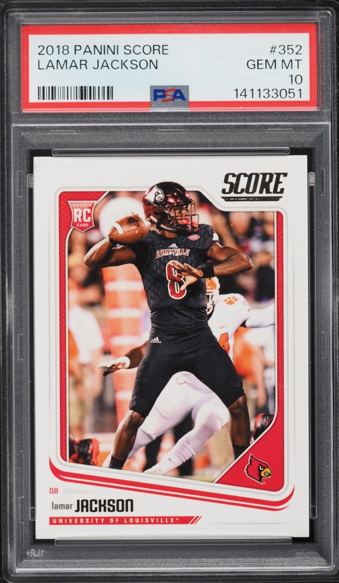 2018 Score Football Lamar Jackson ROOKIE #352 PSA 10 GEM MINT