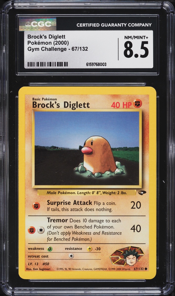 2000 Pokemon Gym Challenge Brock's Diglett #67 CGC 8.5 NM-MT+