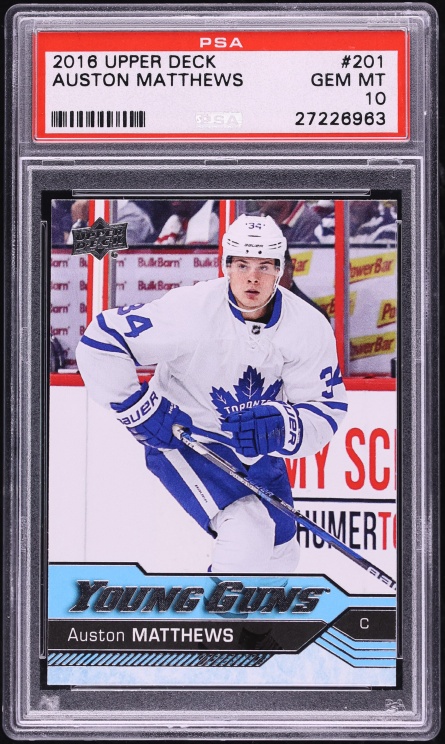 2016 Upper Deck Young Guns Auston Matthews ROOKIE #201 PSA 10 GEM MINT