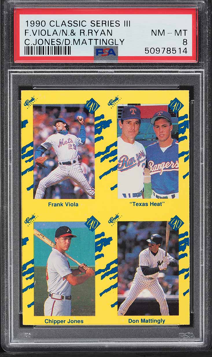 1990 Classic Series III Don Mattingly Chipper Jones ROOKIE PSA 8 NM-MT
