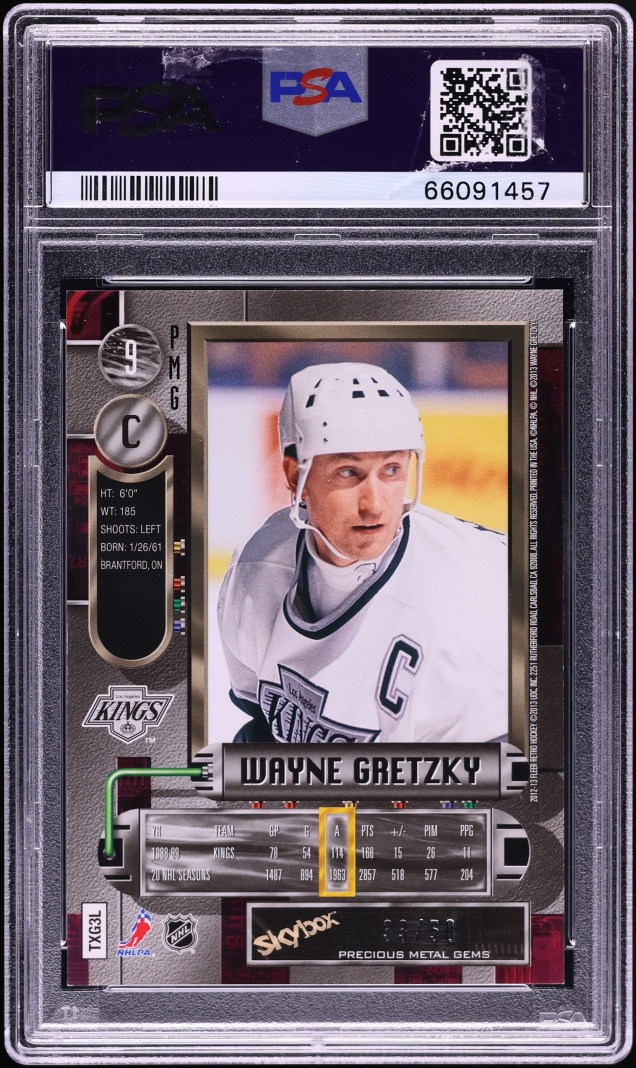 2012 Metal Universe '97 Precious Metal Gems PMG Blue Wayne Gretzky /50 #9 PSA 6 EXMT