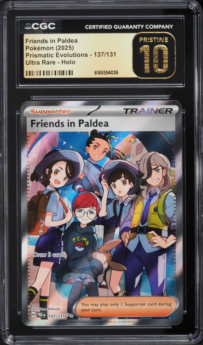 2025 Pokemon SV Prismatic Evolutions Full Art Friends In Paldea #137 CGC 10 PRISTINE