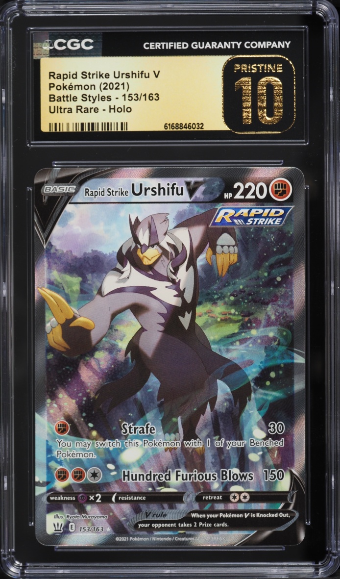 2021 Pokemon Sword & Shield Battle Styles Full Art Rapid Strike Urshifu V #153 CGC 10 PRISTINE