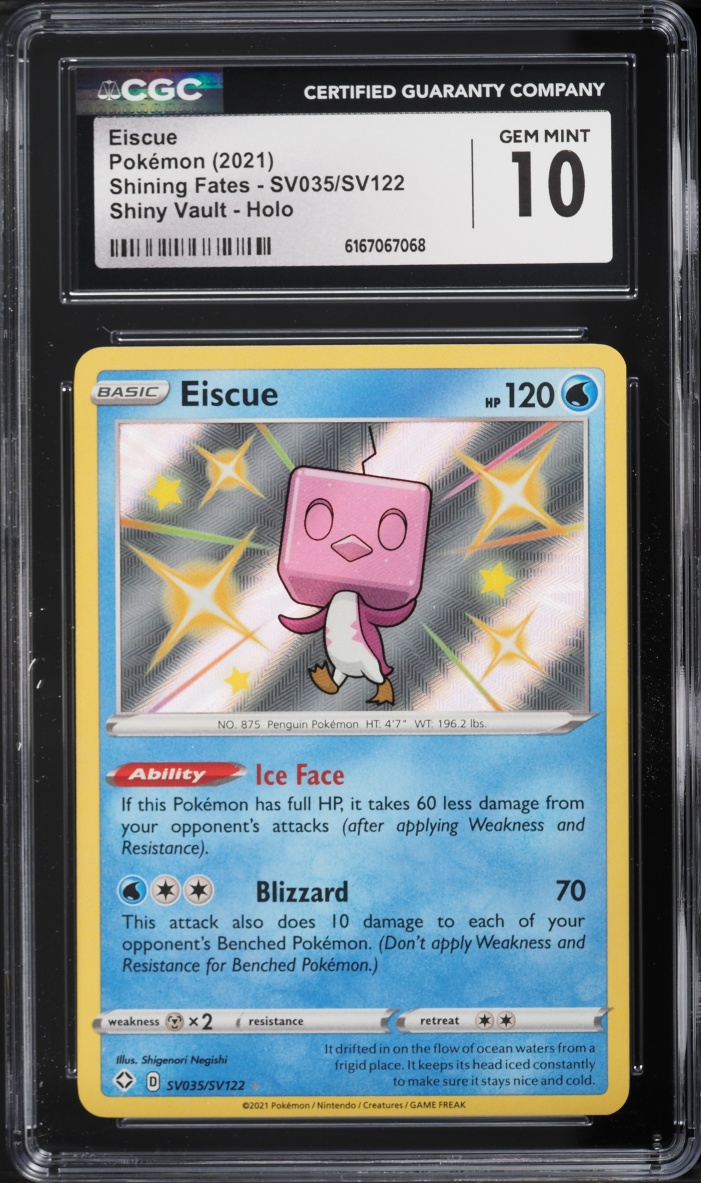 2021 Pokemon Sword & Shield Shining Fates Shiny Vault Holo Eiscue #SV035 CGC 10 GEM MINT