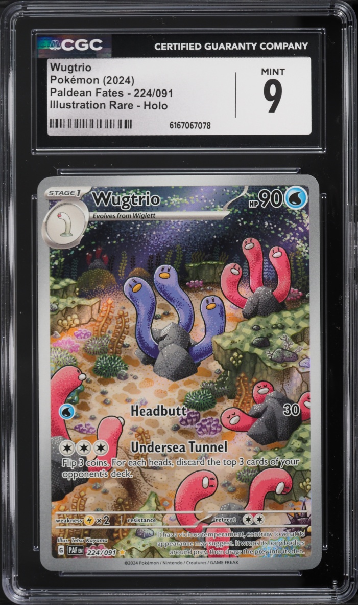 2024 Pokemon Scarlet & Violet Paldean Fates IR Wugtrio #224 CGC 9 MINT