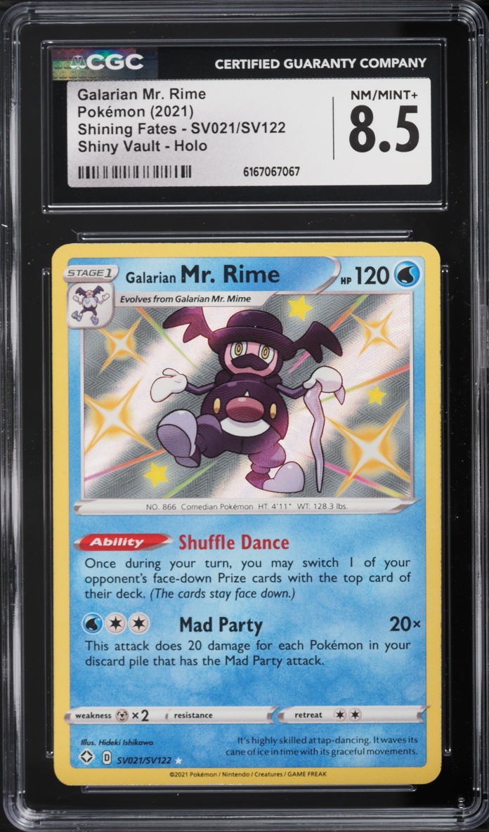 2021 Pokemon Sword & Shield Shining Fates Shiny Vault Holo Galarian Mr. Rime #SV021 CGC 8.5