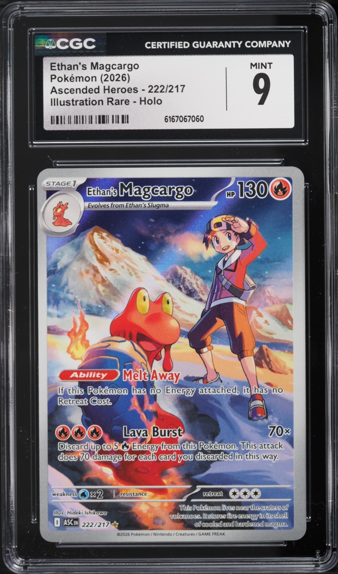 2026 Pokemon Mega Evolution Ascended Heroes IR Ethan's Magcargo #222 CGC 9 MINT