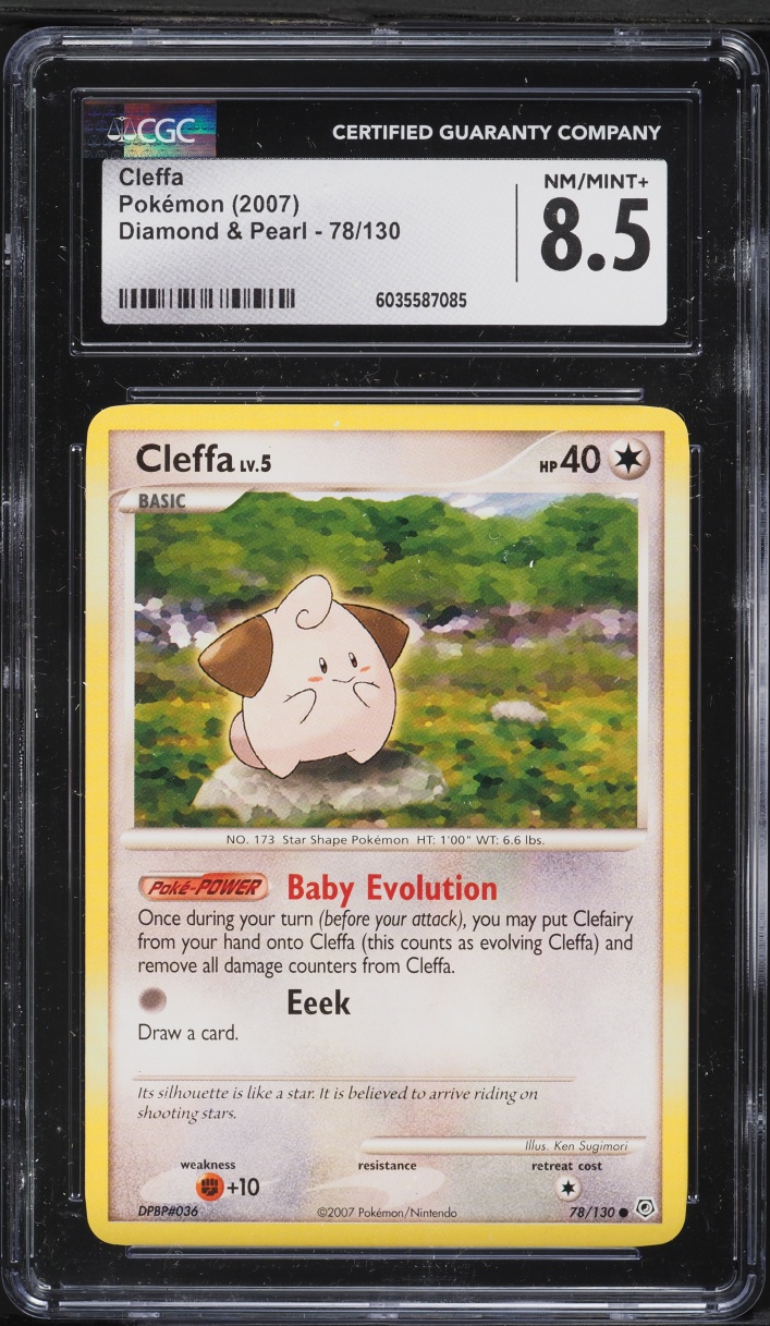 2007 Pokemon Diamond & Pearl Cleffa #78 CGC 8.5 NM-MT+