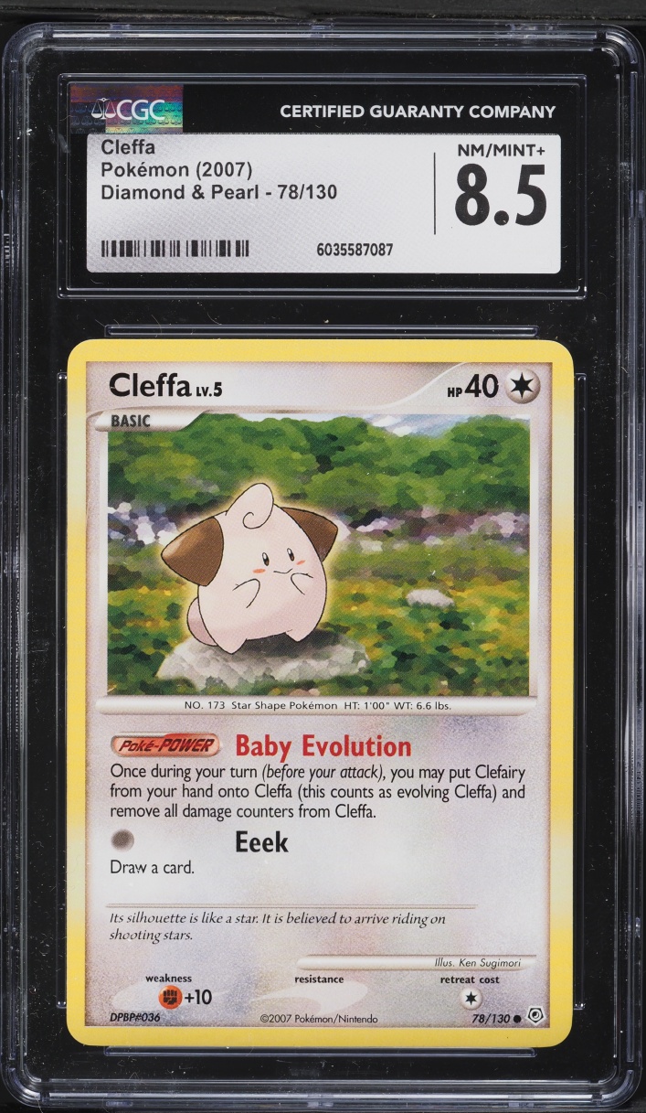 2007 Pokemon Diamond & Pearl Cleffa #78 CGC 8.5 NM-MT+