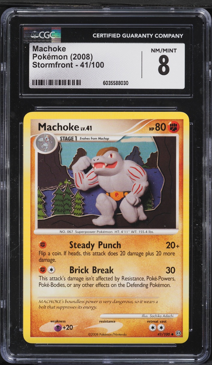 2008 Pokemon Diamond & Pearl Stormfront Machoke #41 CGC 8 NM-MT