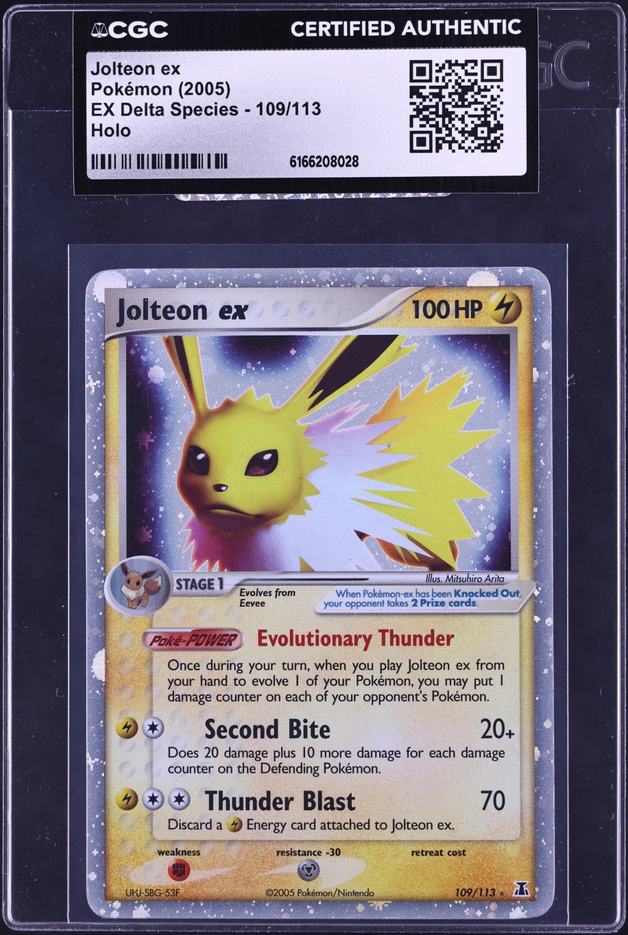 2005 Pokemon EX Delta Species Holo Jolteon ex #109 CGC AUTH