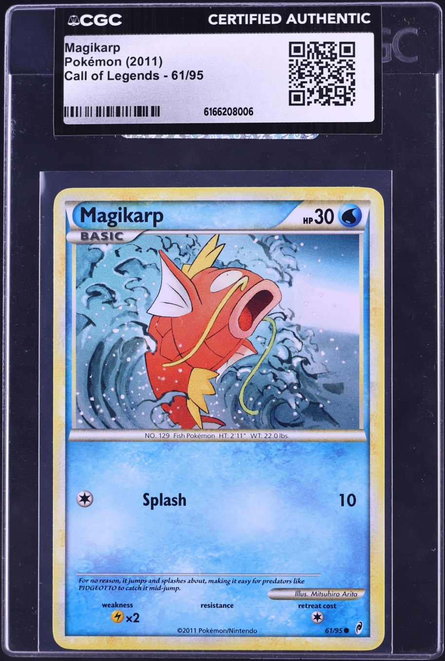 2011 Pokemon Call Of Legends Magikarp #61 CGC AUTH