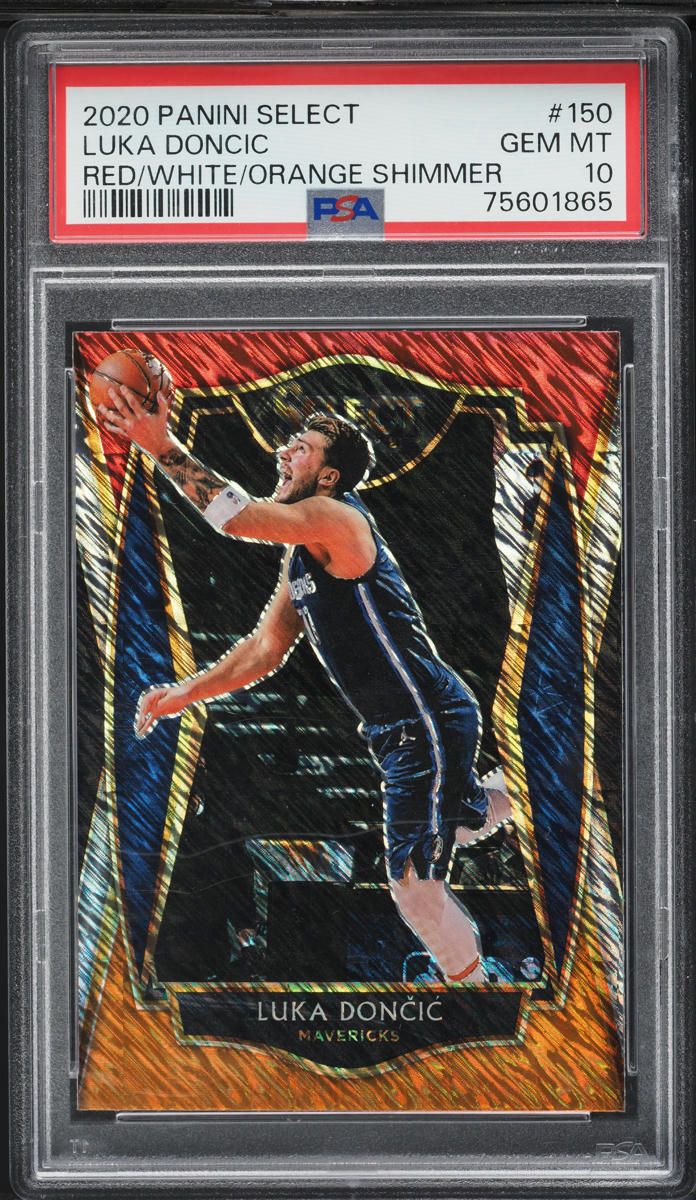 2020 Select Premier Level Red White Orange Shimmer Luka Doncic #150 PSA 10