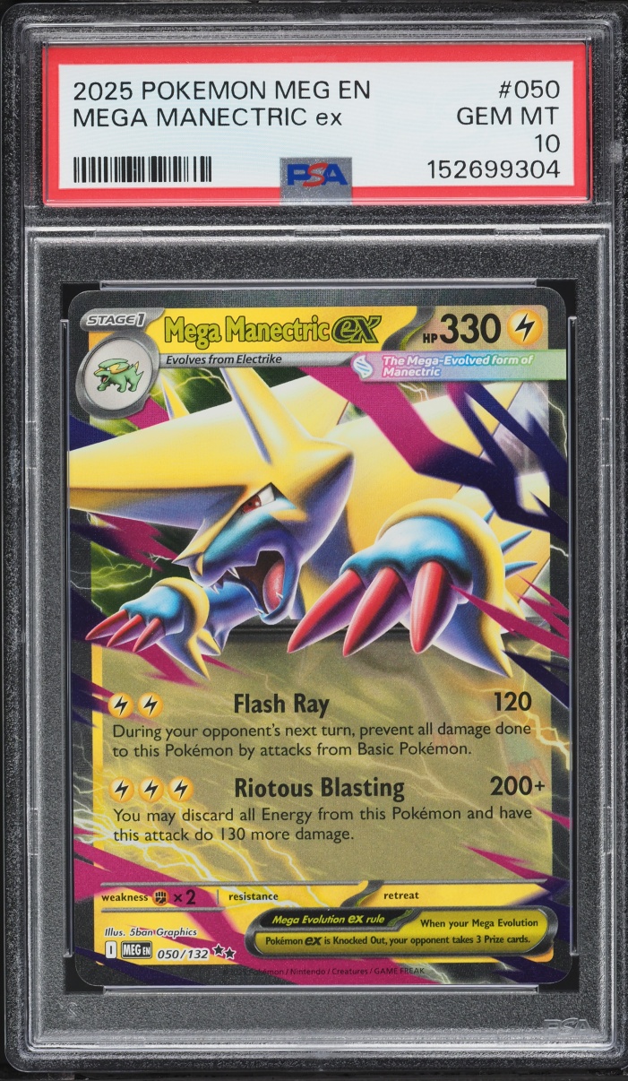 2025 Pokemon Mega Evolution Holo Mega Manectric Ex #50 PSA 10 GEM MINT