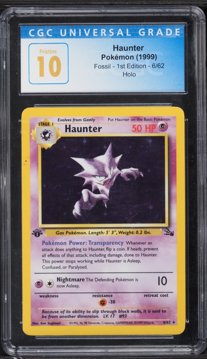 1999 Pokemon Fossil 1st Edition Holo Haunter #6 CGC 10 PRISTINE