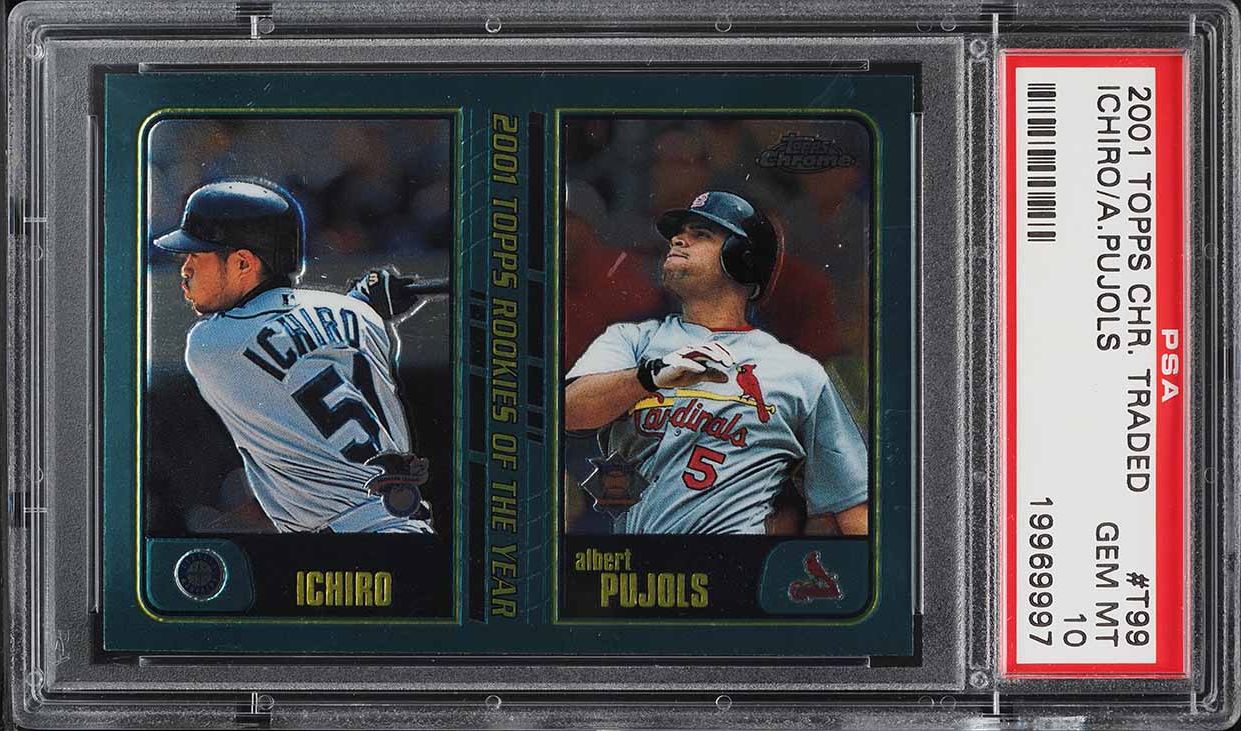 2001 Topps Chrome Traded Ichiro Suzuki & Albert Pujols ROOKIE #T99 PSA 10 GEM