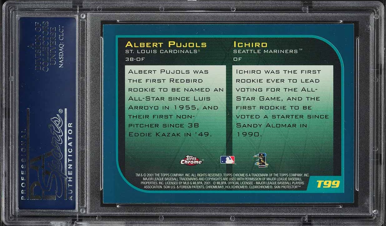 2001 Topps Chrome Traded Ichiro Suzuki & Albert Pujols ROOKIE #T99 PSA 10 GEM