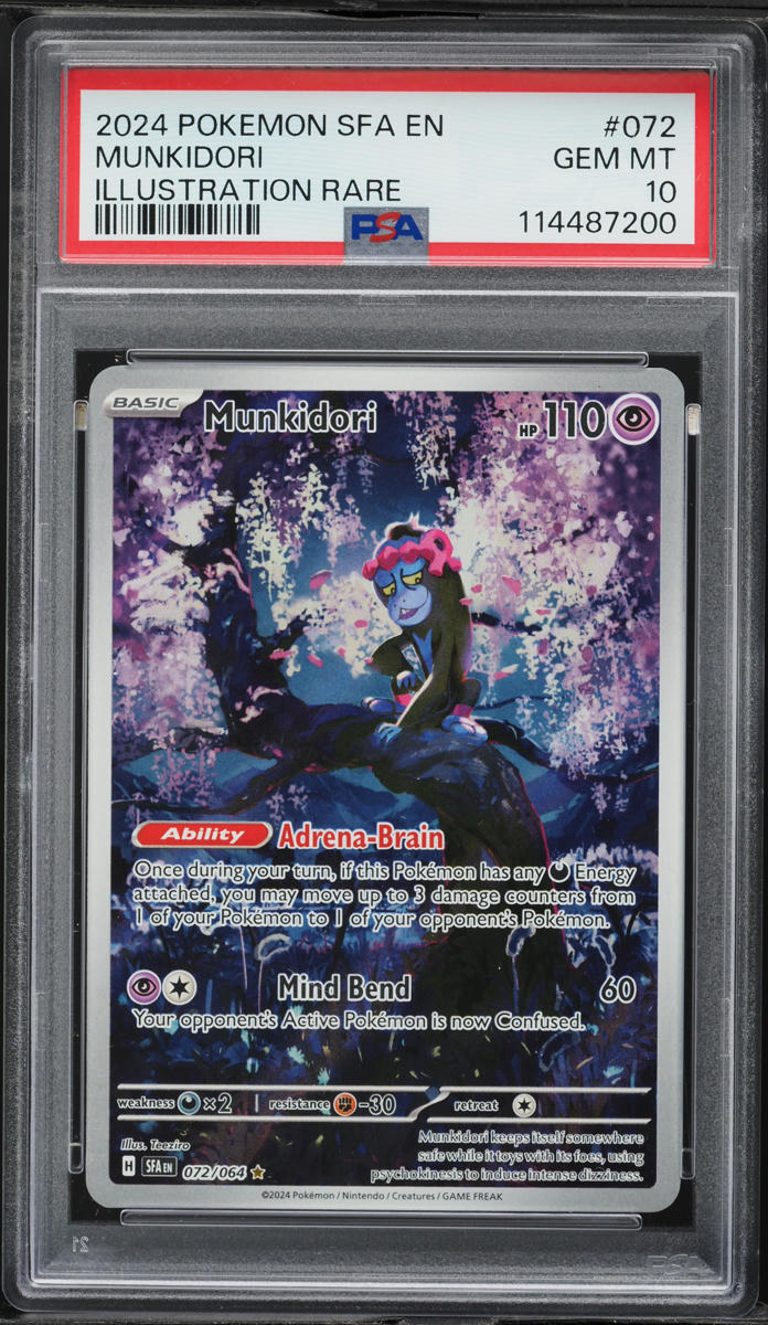 2024 Pokemon Scarlet & Violet Shrouded Fable IR Munkidori #72 PSA 10 GEM MINT