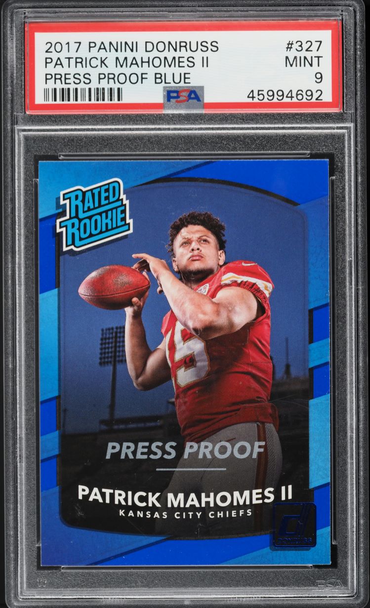 2017 Donruss Blue Press Proof Patrick Mahomes II ROOKIE #327 PSA 9 MINT