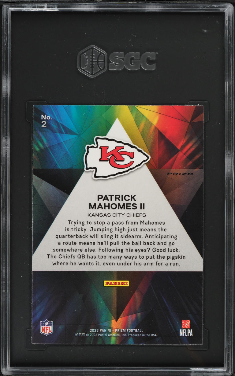 2023 Panini Prizm Prizmatic Green Patrick Mahomes II #2 SGC 9.5 MINT+