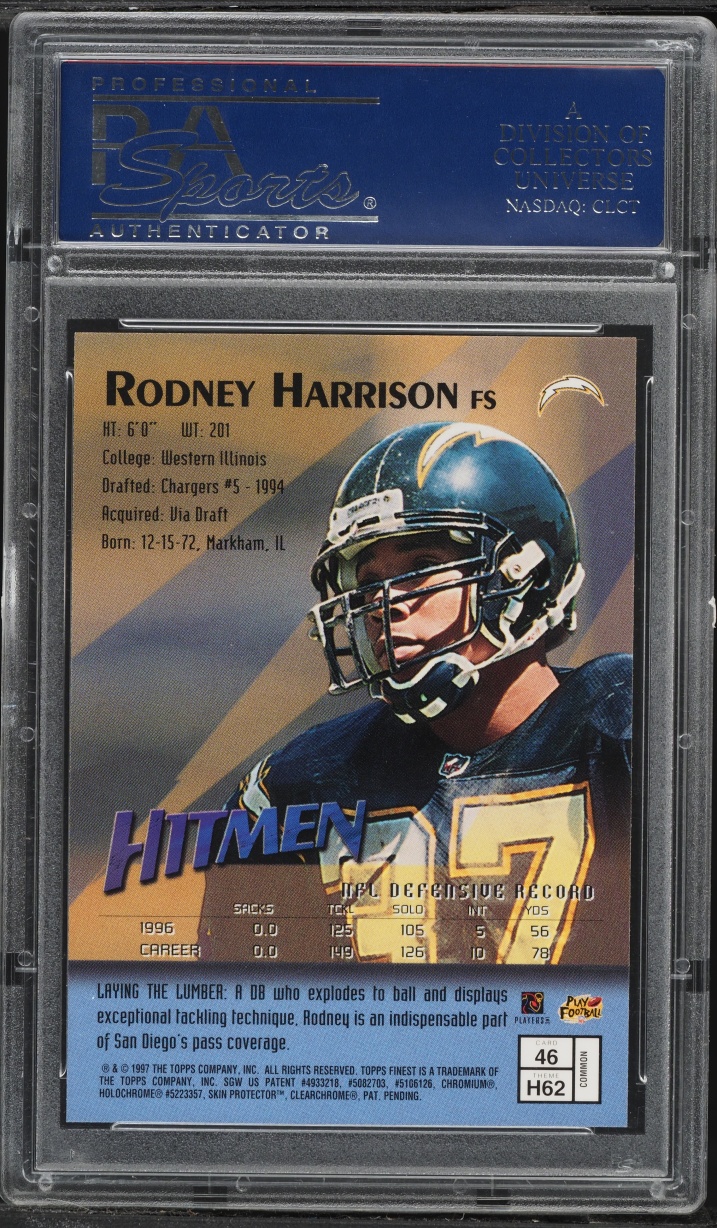 1997 Finest Football Rodney Harrison #46 PSA 10 GEM MINT