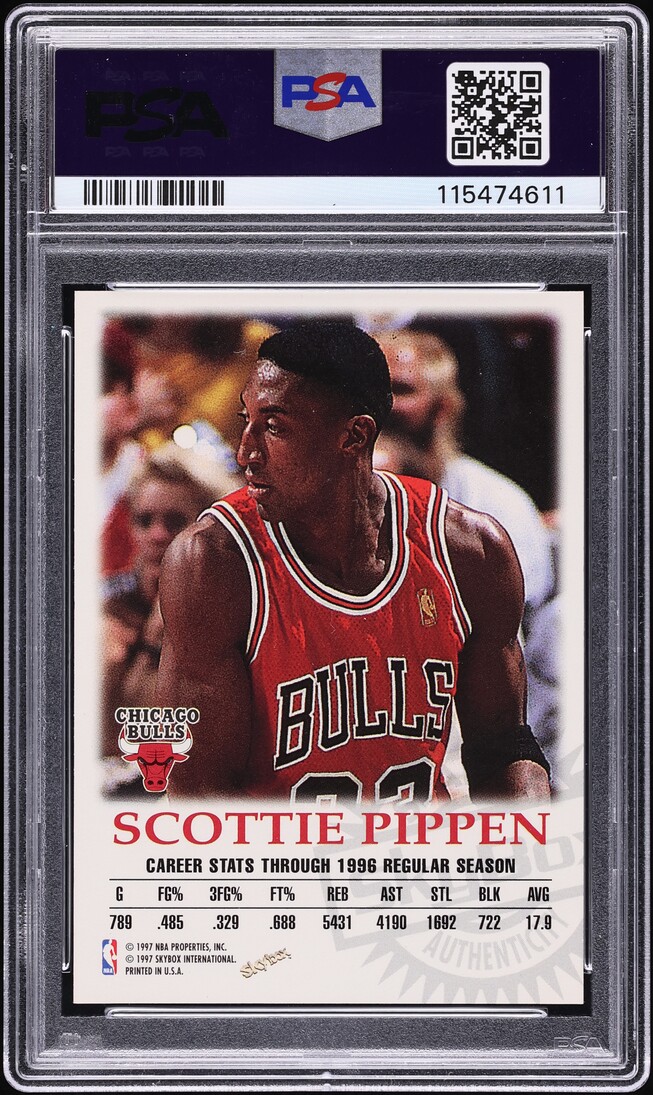 1997 Skybox Premium Autographics Scottie Pippen AUTO DNA 10 PSA 9 MINT - Photo 2