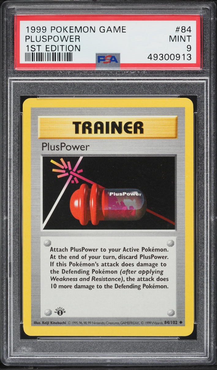 1999 Pokemon Base Set 1st Edition Shadowless Pluspower #84 PSA 9 MINT