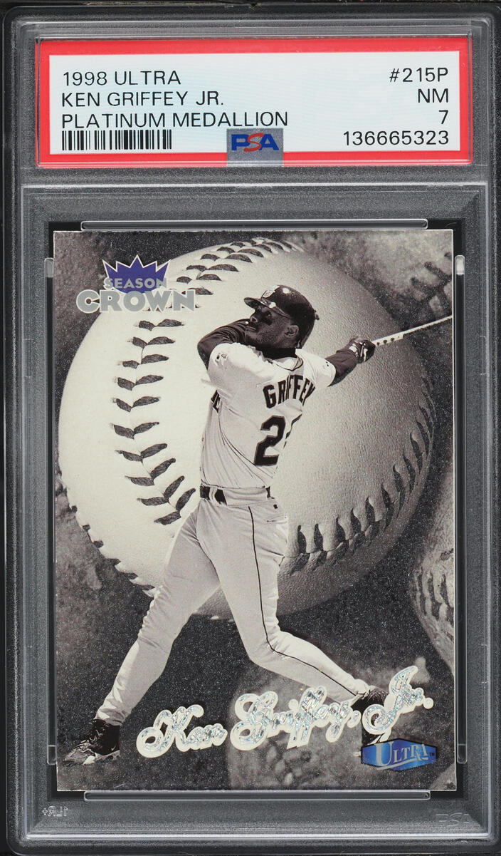 1998 Ultra Platinum Medallion Ken Griffey Jr. /100 #215P PSA 7 NRMT - Photo 1