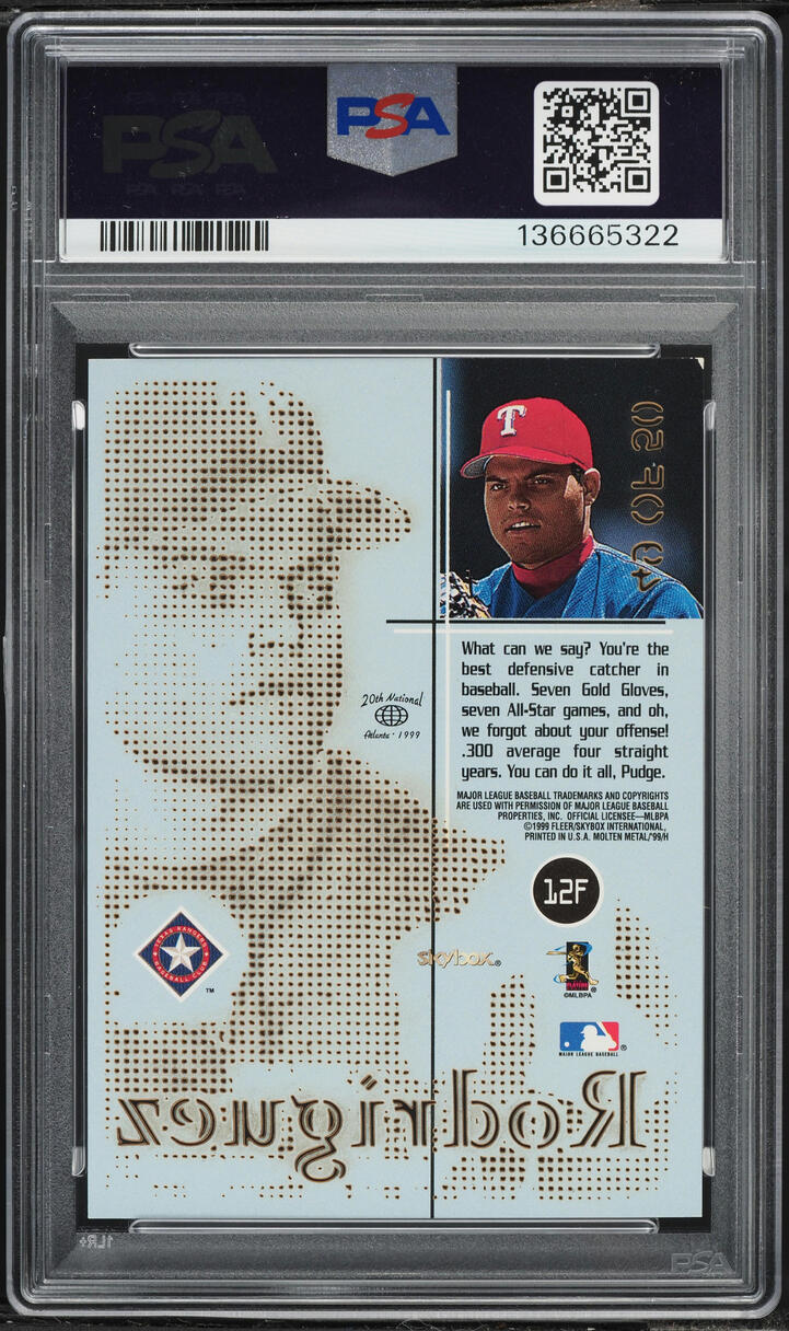 1999 Skybox Molten Metal Fusion Titanium Ivan Rodriguez /50 #12F PSA 7 NRMT - Photo 2
