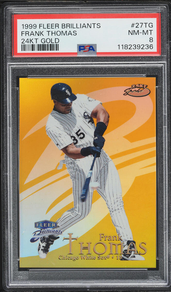 1999 Fleer Brilliants 24kt Gold Frank Thomas /24 #27TG PSA 8 NM-MT - Photo 1