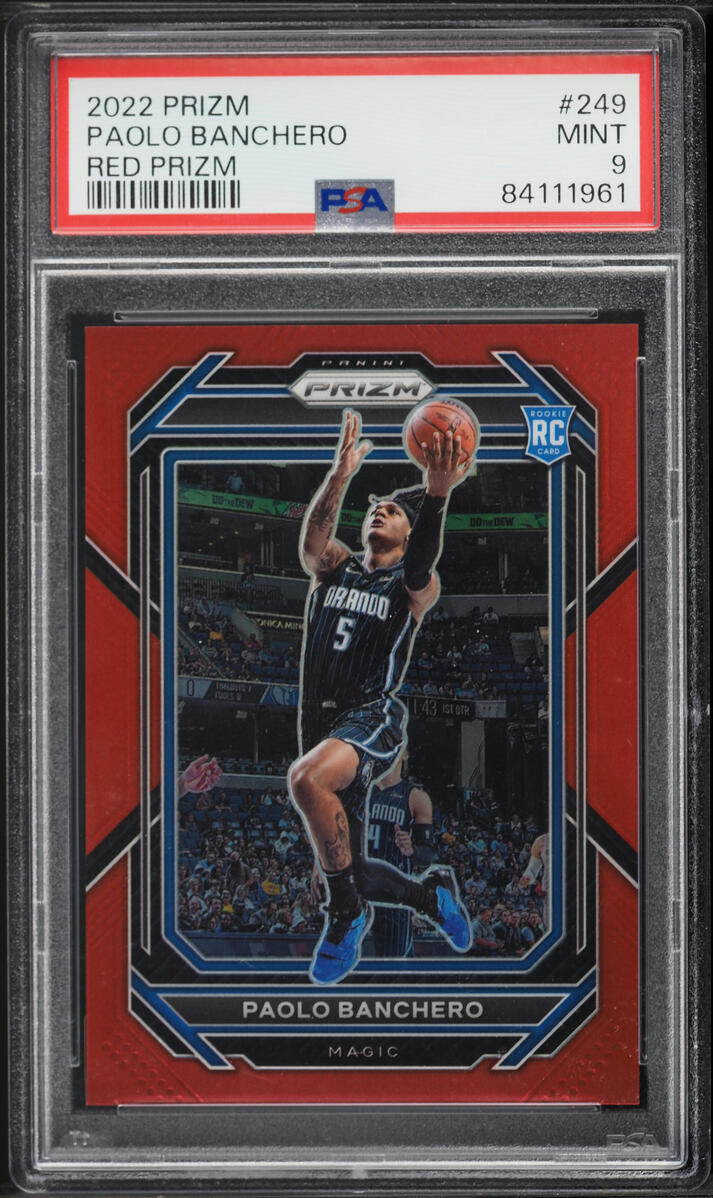 2022 Panini Prizm Red Paolo Banchero ROOKIE /299 #249 PSA 9 MINT - Photo 1