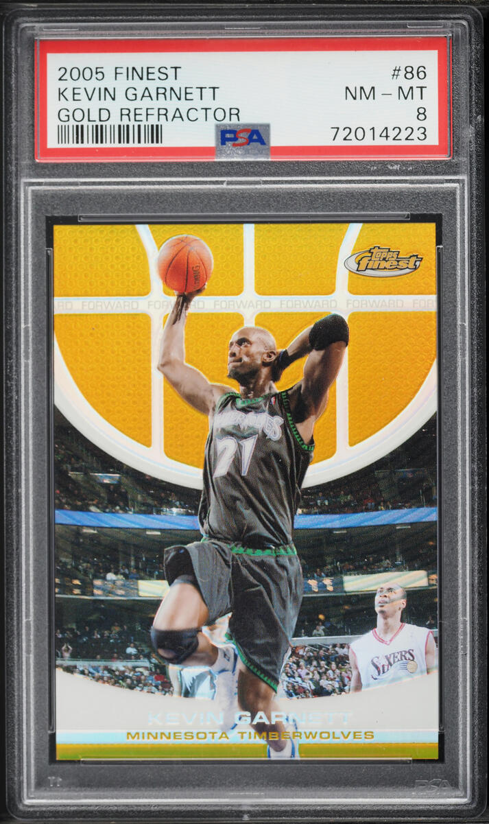 2005 Finest Gold Refractor Kevin Garnett /39 #86 PSA 8 NM-MT - Photo 1