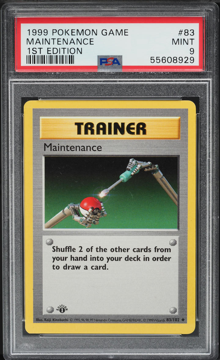1999 Pokemon Base Set Shadowless 1st Edition Maintenance #83 PSA 9 MINT