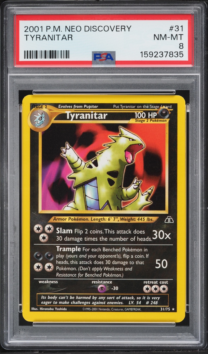 2001 Pokemon Neo Discovery Tyranitar #31 PSA 8 NM-MT