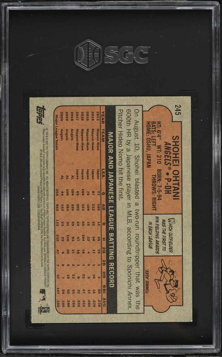 2021 Topps Heritage Shohei Ohtani #245 SGC 9.5 MINT+