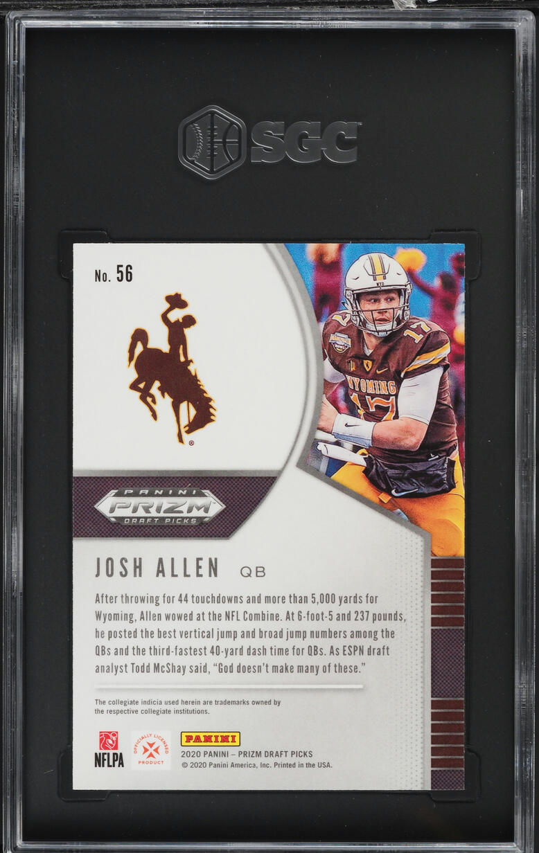 2020 Panini Prizm Draft Picks Josh Allen #56 SGC 10 GEM MINT