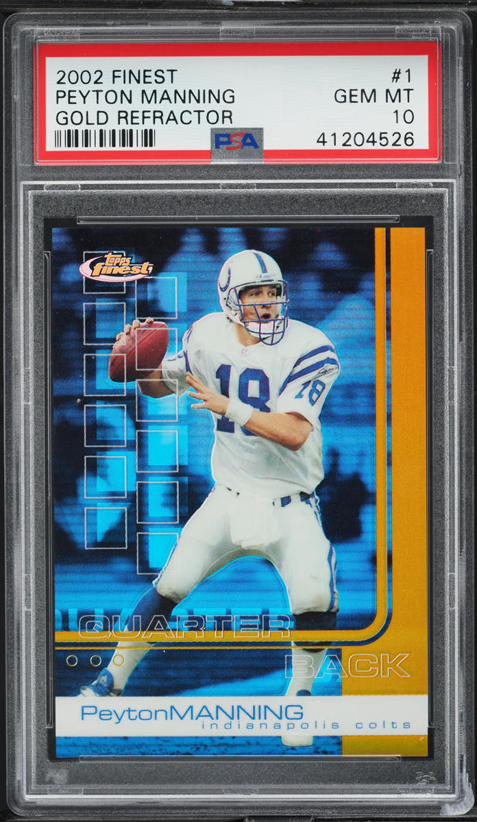 2002 Finest Gold Refractor Peyton Manning /25 #1 PSA 10 GEM MINT