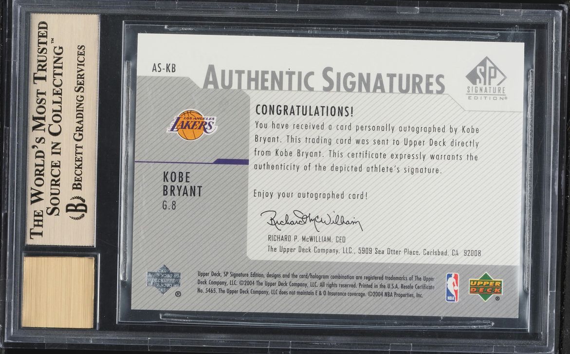 2003 SP Signature Edition Kobe Bryant AUTO #AS-KB BGS 9.5 GEM MINT - Photo 2